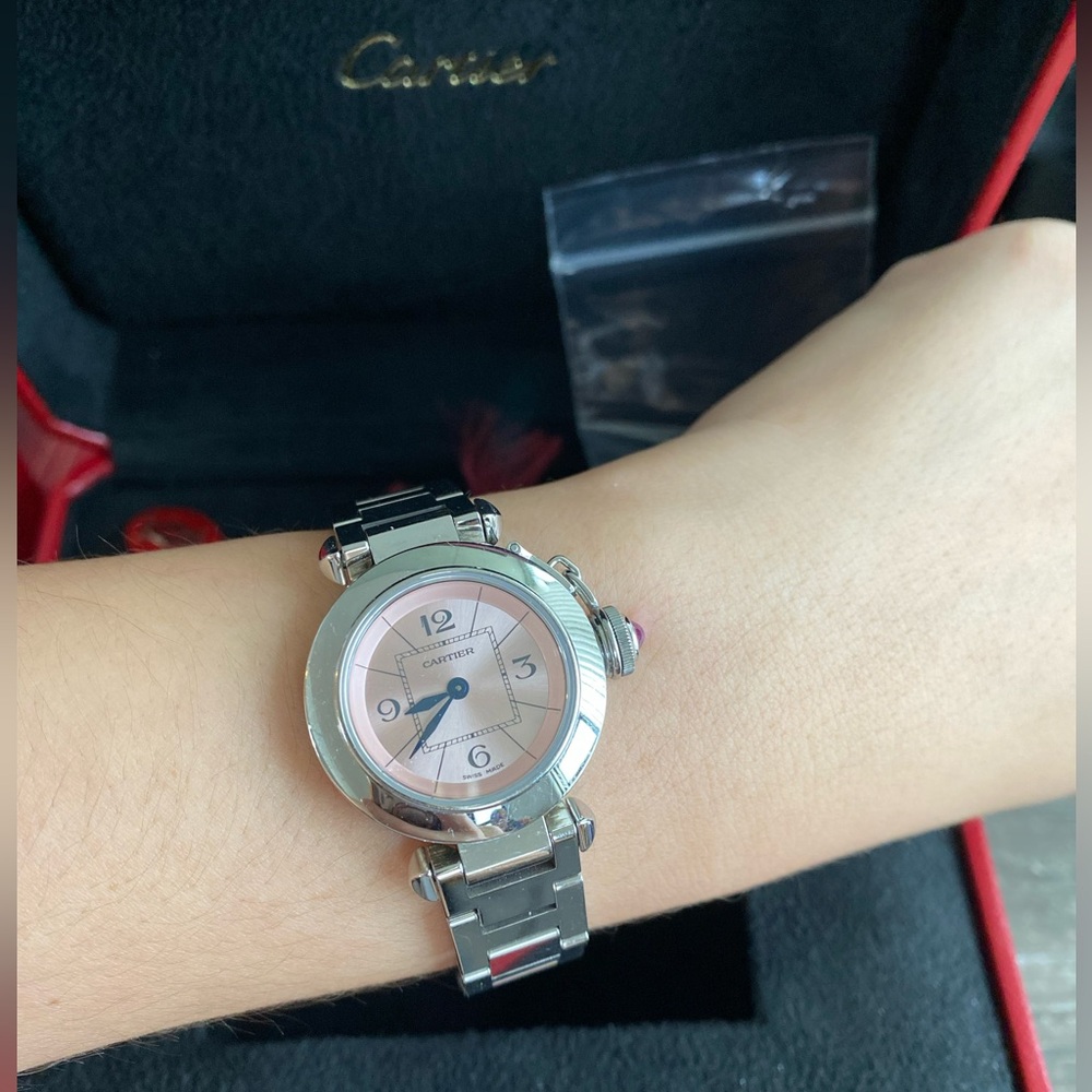 PASHA DE CARTIER WATCH PINK DIAL - Picture 2 of 5